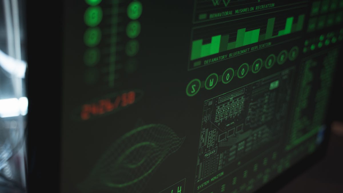Computer screen displaying cybersecurity and data protection interfaces, representing AI security monitoring
