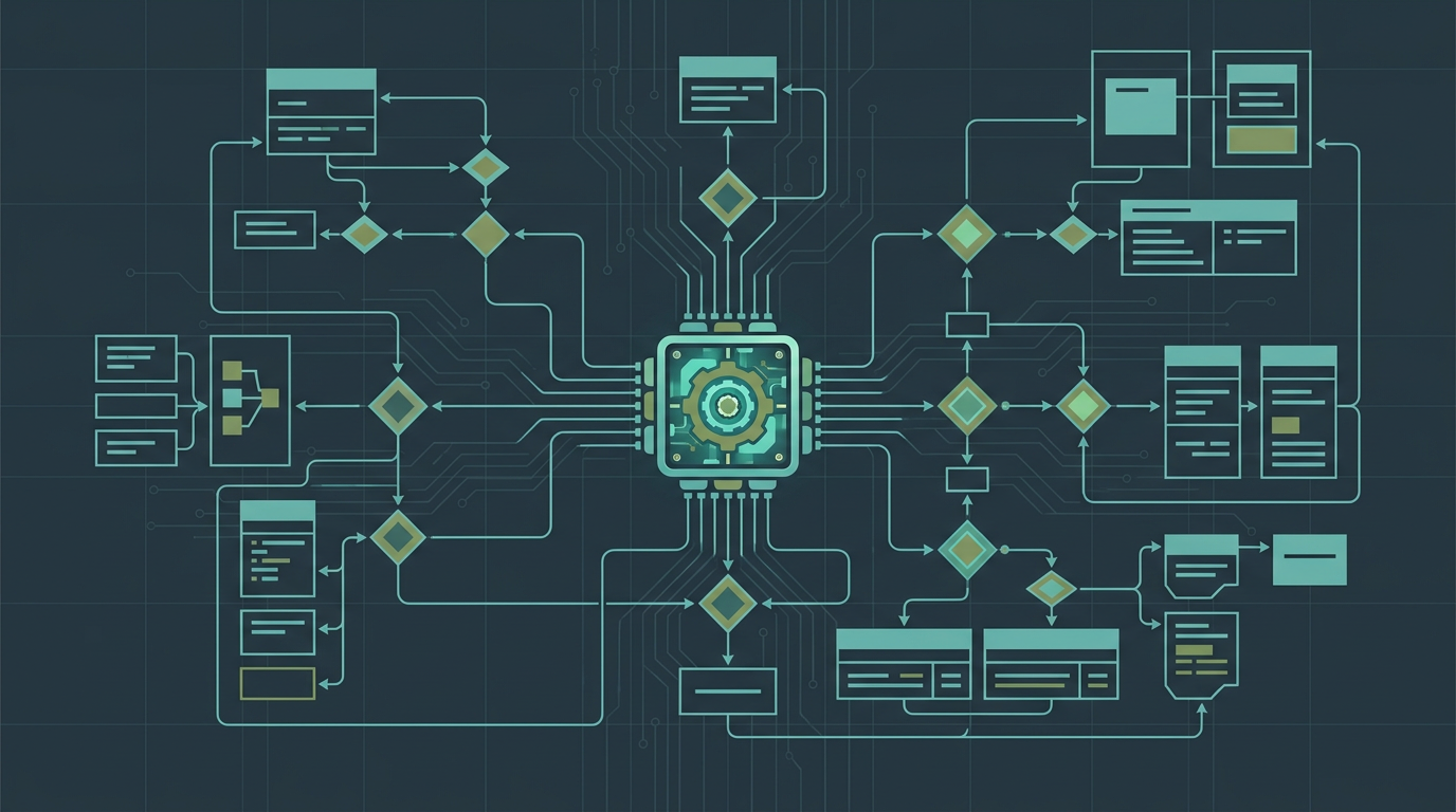 Illustration representing business rules, MVEL logic flow, and scalable rule execution